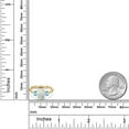 thumbnail image 6 of Gem Stone King 18K Yellow Gold Plated Silver Simulated White Opal and Swiss Blue Topaz Engagement Ring for Women | 1.71 Cttw | Oval Cabochon 9X7MM | Gemstone October Birthstone | Size 9, 6 of 6