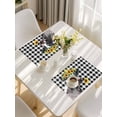 thumbnail image 5 of Sunflowers Cow Placemats Set of 4, Farm Animal Black Buffalo Plaid Placemats for Dining Table, Place Mats for Kitchen Tabletop, Waterproof Wipeable Dining Table Mats Set, 5 of 9