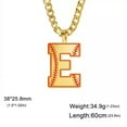thumbnail image 6 of Baseball Initial A-Z Letter Pendant Necklace Cuban Chain Stainless Steel Jewelry, 6 of 7