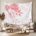 thumbnail image 2 of Pink Floral Art Tapestry for Bedroom Wall Hanging Tapestry, Watercolor Botanical Spring Flowers Ceiling Backdrop Tapestries Poster Blanket Wall Decor for Teens Room Living Room Dorm 55" x 73", 2 of 8