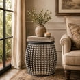 thumbnail image 4 of DecMode 16" x 19" Black Metal Open Frame Accent Table with Crystal Embellishments, 1-Piece, 4 of 13