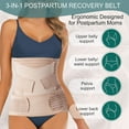 thumbnail image 2 of Banda para el vientre posparto 3 en 1, soporte para sección C, envoltura de recuperación, Fajas postparto, fajas abdominales para después del parto (XL, Beige), 2 of 5