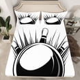 thumbnail image 5 of jejeloiu Bowling Game Bed Sheets,Sport Theme King Sheets,White Black Sheet Set For Boys Kids,Luxury Bedroom Decor,4-Piece, 5 of 7