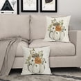 thumbnail image 3 of Fall Pillow Covers 18x18 Set of 2 Autumn Watercolor Pumpkin Flower Leaves Print Throw Pillows Thanksgiving Outdoor Decorative Case Linen Cushion Farmhouse Decor for Home Couch Sofa Bed, 3 of 6