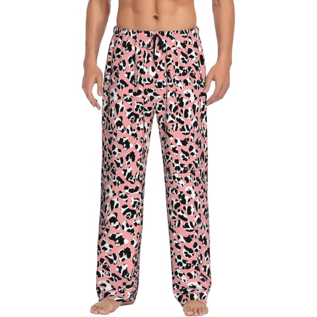 Balery Cow Animal Skin Pantalones de pijama para hombre, pijama ultraligero, pantalón de descanso-X-Large
