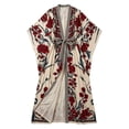 thumbnail image 4 of Puliio Womens Kimono Robes Elegant Floral Print Long Sleeve Nightgown Bathrobe Ladies Soft Comfortable Sleepwear Housecoats,Size M, 4 of 4