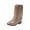 Gold, variant on GirlsLeather-Like Thick-Heeled Western Pointed Booties Tassels & Sequins Decorated Fashionable Boots