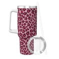 thumbnail image 2 of Fuzoiu Rose Leopard Print Print 40OZ Ice Bully Stainless Steel Insulated Cup with Handle and Straw - Perfect for Travel and Sports, 2 of 8