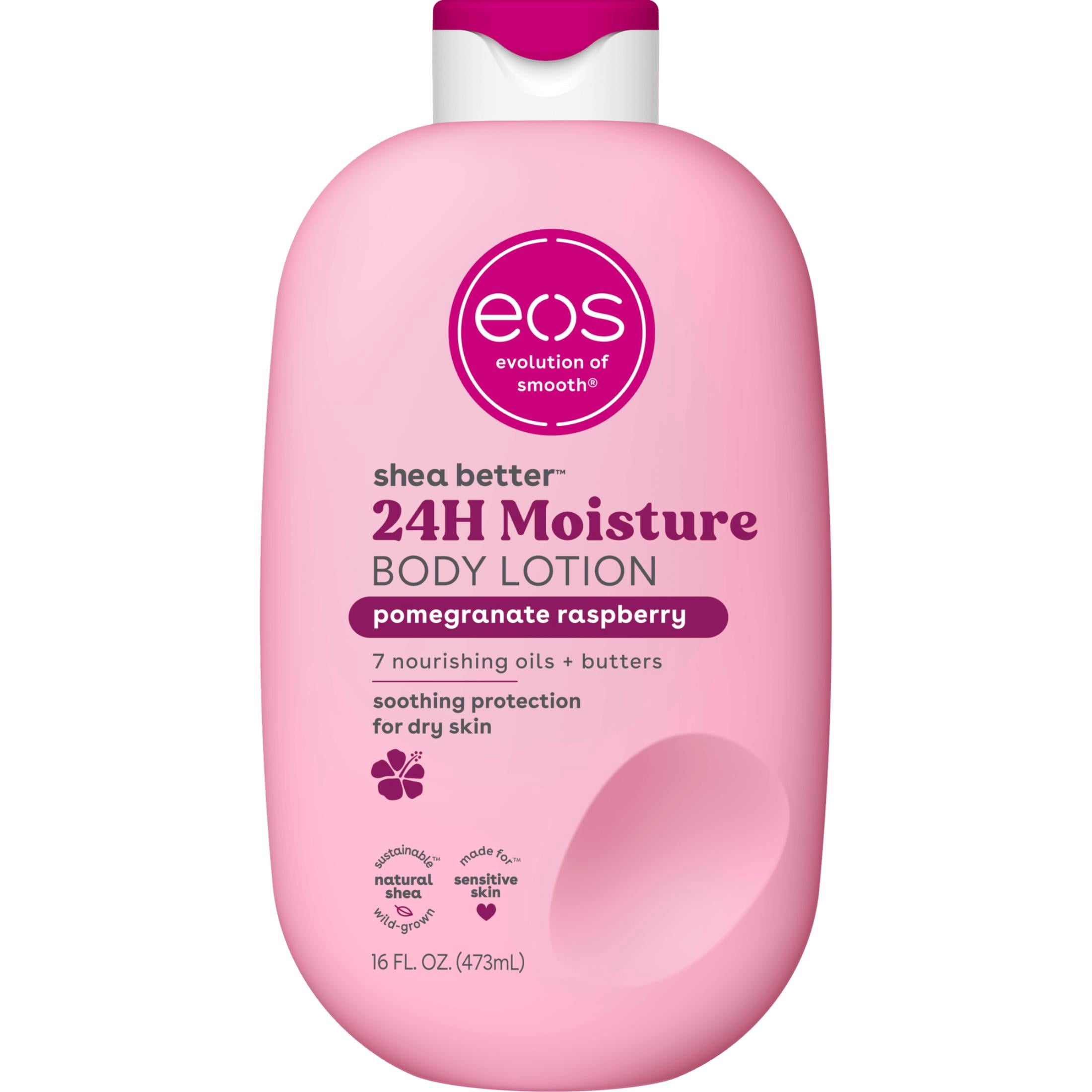 (3 pack) eos Shea Better Body Lotion - Pomegranate Raspberry, for Dry Skin, 16 fl oz