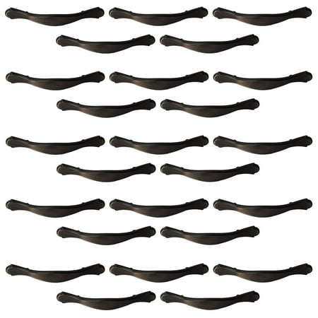 Pull Cabinet Furniture Hardware - 25 Pack of Cabinet Hardware Pulls Kitchen and Furniture Lever Pull, Oil Rubbed Bronze