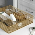 thumbnail image 5 of Martha Stewart Ryder Gold Mesh Metal 6 Compartment Large Desk Drawer Organizer for Accessories and Office Supplies, 5 of 11