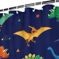 thumbnail image 3 of Dark Blue Dinosaurs Colorful Pattern Shower Curtain 84"x72" ,Bathroom Decorative Shower Curtains Set with 12 Hooks,Modern Waterproof Washable Shower Curtain, 3 of 6