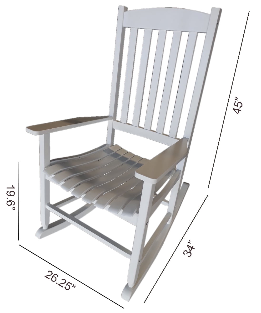 Mainstays Outdoor Wood Porch Rocking Chair, White