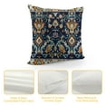 thumbnail image 4 of Nawypu Moroccan Blue Throw Pillow Cushion Cover, Oriental Petals Swirling Vintage Art , Royal Decorative Square Accent Pillow Case for Living Room and Bedroom,Blue Mustard, 4 of 5