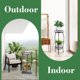 thumbnail image 4 of Paquete de 2 soportes de plantas de Metal de 2 niveles for interiores y exteriores, estante alto for macetas de hierro forjado for múltiples plantas, soporte esquinero for plantas, 4 of 6