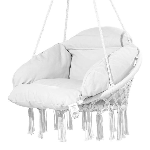 XiHuaZhaoChen Hanging Chair, Hammock Chair with Large, Thick Cushion, Boho Swing Chair for Bedroom, Patio, Balcony, Garden