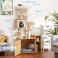thumbnail image 2 of Tree with Litter Box Enclosure, Modern  Tower for Indoor Cats with Large Platform, Condo  Station and 2 Hammocks, -in-one  Furniture,  Walnut MPJ115WB, 2 of 6