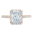 thumbnail image 2 of 1.86 ct Emerald Cut Natural Swiss Blue Topaz Solitaire with Accents Engagement Ring for Women in 18K Rose Gold, 2 of 2