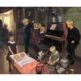 thumbnail image 3 of Otto Haslund 23x20 Black Modern Framed Museum Art Print Titled - A Concert, the Artist's Children and Their Playmates (1887), 3 of 5