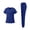 Royal Blue #10, variant on Scrub Set for Women V Neck Short Sleeve Medical Scrub Tops and Taper Cargo Pants Solid Healthcare Easy Care 2 Pieces Outfit, XL