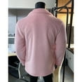 thumbnail image 4 of Maoxin Men's Coats Men's Loose Collar Solid Color Cardigan Jacket Men's Plush Long Sleeved Hooded Casual Jacket/jacket Pink L, 4 of 4
