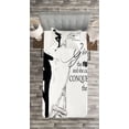 thumbnail image 3 of Ambesonne Saying Quilted Bedspread Set 2 Pcs, Dancing Character Artwork, Twin Size, White Black, 3 of 3