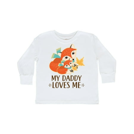 

Inktastic Daddy Loves Me Woodland Fox Gift Toddler Boy or Toddler Girl Long Sleeve T-Shirt