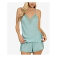 thumbnail image 1 of LINEA DONATELLA Sets Turquoise Lace Trim Solid Spaghetti Strap V Neck Everyday  Size XL, 1 of 4