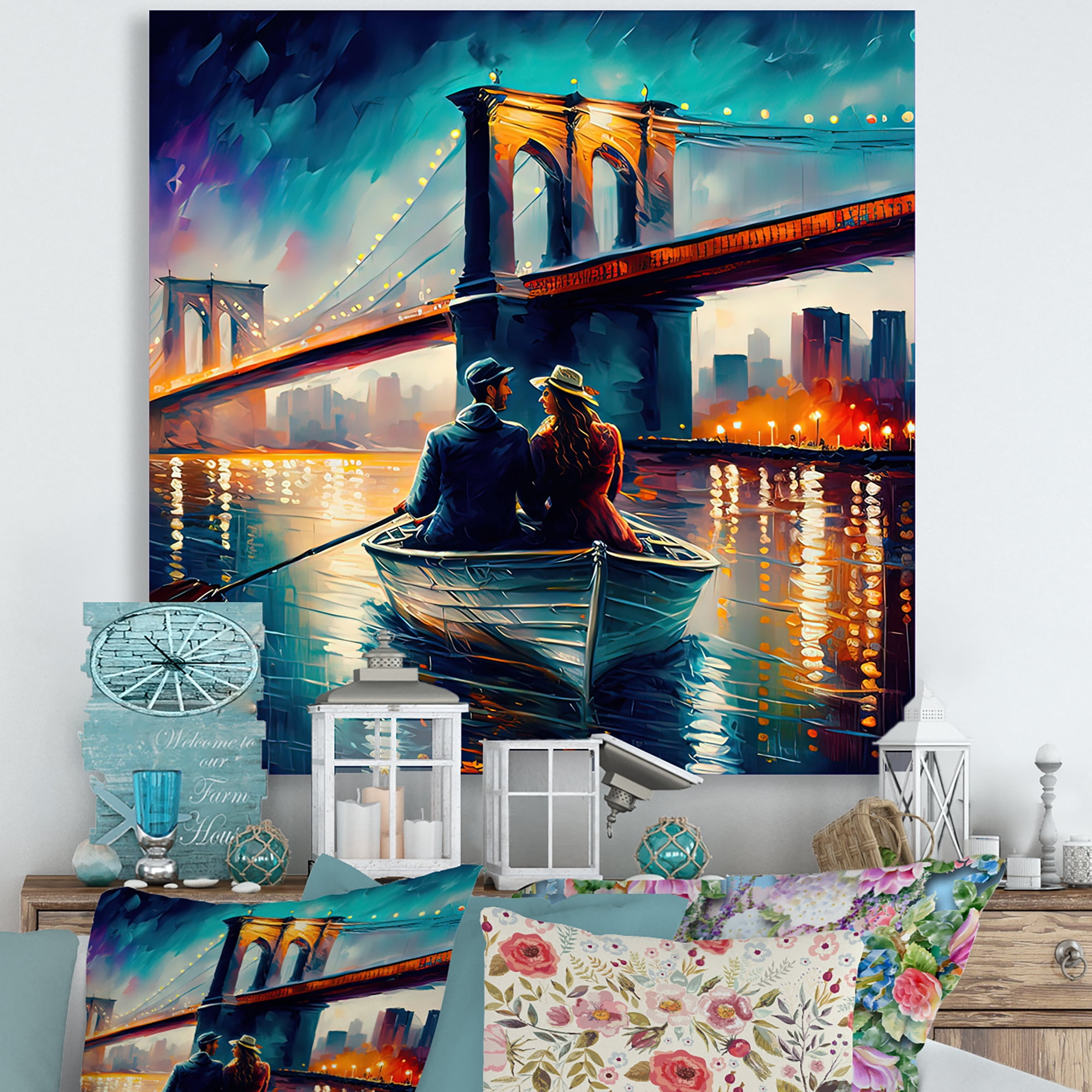 Designart Romantic Evening On A Small Boat I Canvas Wall Art