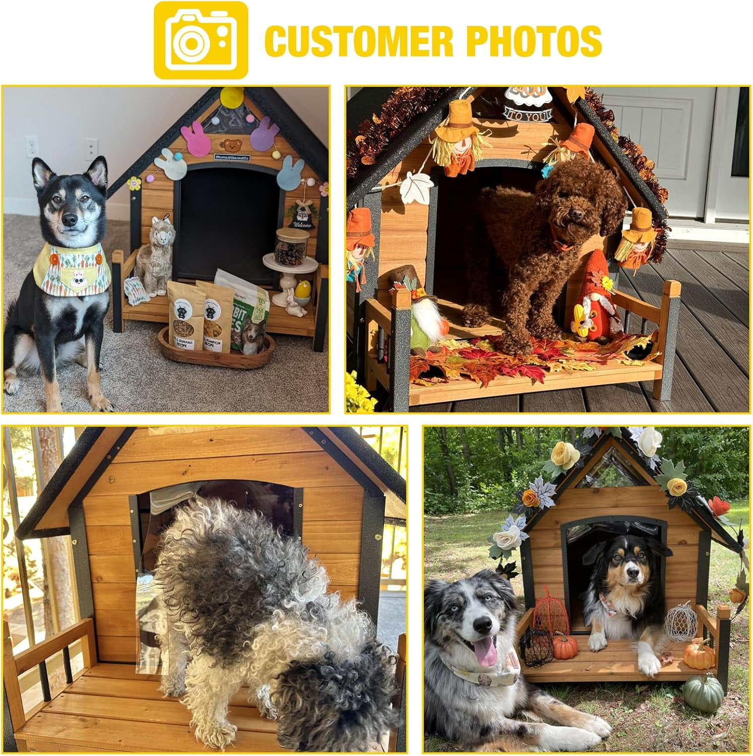 Aivituvin Dog House Outdoor with Insulated Liner and Metal Frame Waterproof Dog Kennel for Small to Large Sized Dogs Large Doghouse 100% Insulated Puppy Shelter for Winter 37.4"