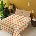 thumbnail image 2 of Ambesonne Vintage Fitted & Top Sheet Set with Shams, 70s Boho Geometric, Orange Cream, 2 of 5