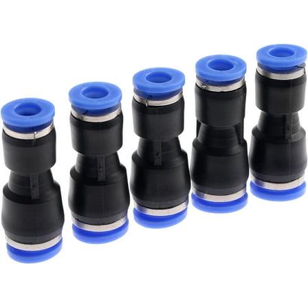 Push-In Straight Reducer for Air Hose, Quick Release, PG8-6 Compatible 5-Piece Pneumatic Fitting Set