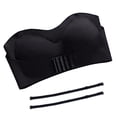 thumbnail image 1 of Sujetador de elevación con hebilla frontal sin tirantes de lencería para mujer, sujetador bandeau push up invisible antideslizante - Negro, 1 of 6