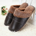thumbnail image 2 of Zapatillas de algodón de moda, zapatillas de piel de vaca de invierno, zapatillas de casa para hombres y mujeres, 2 of 6