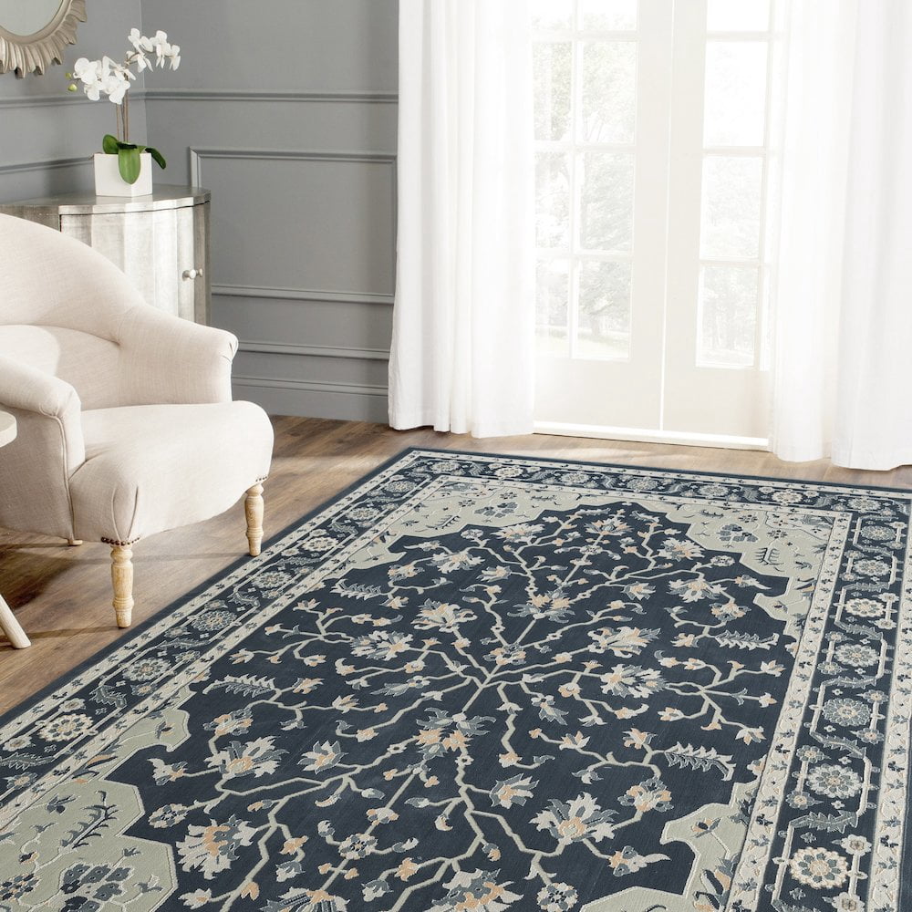 LR Home Imagine Durable Performance Area Rug Indoor in Blue/Blue, 5'3" x 7'6"