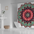 thumbnail image 3 of Coolnut Bath Shower Curtain Liners Mandala Round Ornament 66x72in Polyester Waterproof with 12 Curtain Hooks, 3 of 6