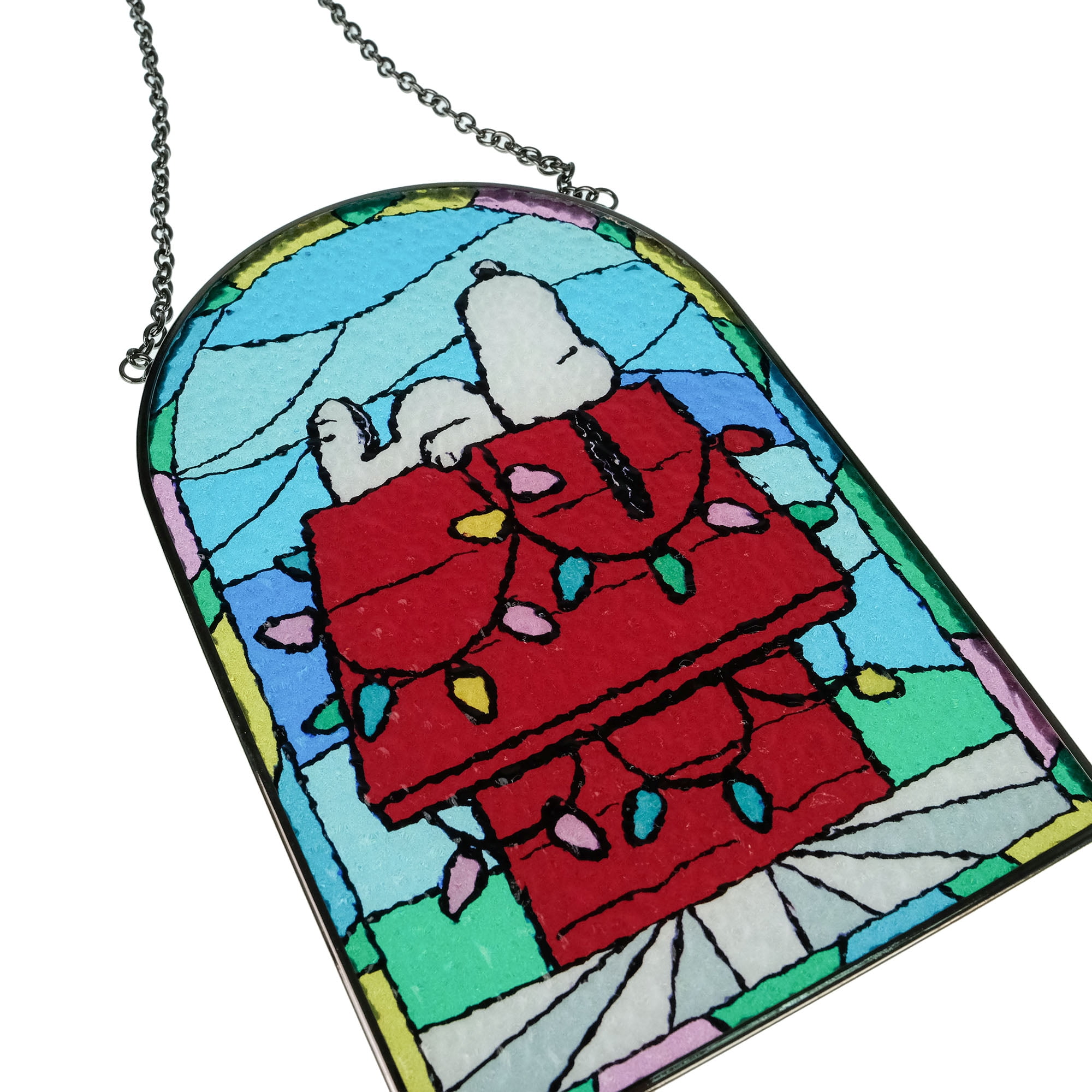 Peanuts Snoopy Mini Stained Glass Christmas Ornament – Holiday Hanging Accent