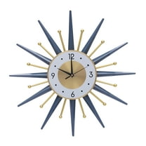 23" Vintage Wall Clock Retro Metal Silent Clock Nordic Style Home Decor Art Sunburst Clock Mid Century Wall Vintage Clock