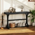thumbnail image 4 of Gymax Table Console Étroite Vintage Table d'Appoint pour Sofa avec Tablette de Rangement Ouverte Noir, 4 of 10