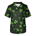 thumbnail image 6 of Fgvctg St. Patrick's Day Scrubs for Men V Neck Cute Shamrock Printed Scrub Tops Funny Workwear Short Sleeve T Shirts Loose Scrubs Working Shirts Medical Nurse Uniform with Pocket Light Green 5XL, 6 of 6