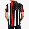 thumbnail image 3 of Balery Firefighters USA Flag Printed Men’s Short Sleeve Polo Shirt, Midweight Men's Shirt,Golf Polo shirts -X-Large, 3 of 8