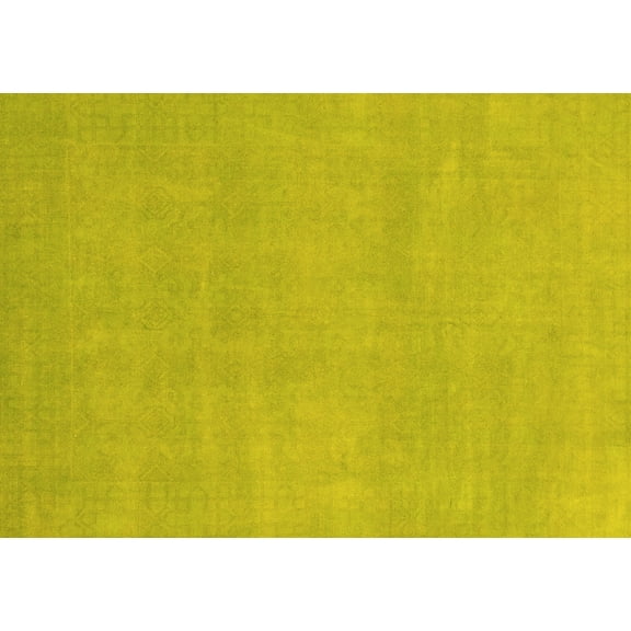 Ahgly Company Indoor Rectangle Oriental Yellow Modern Area Rugs, 5' x 7'
