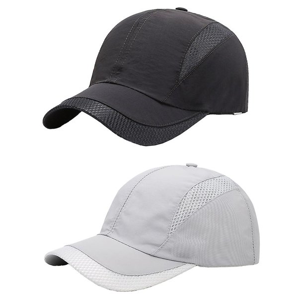 Style 2 2 uds gorra de ala plana de pato firme para hombre, sombrero ajustable para hombres y mujeres, gorra de malla para correr, gorras deportivas