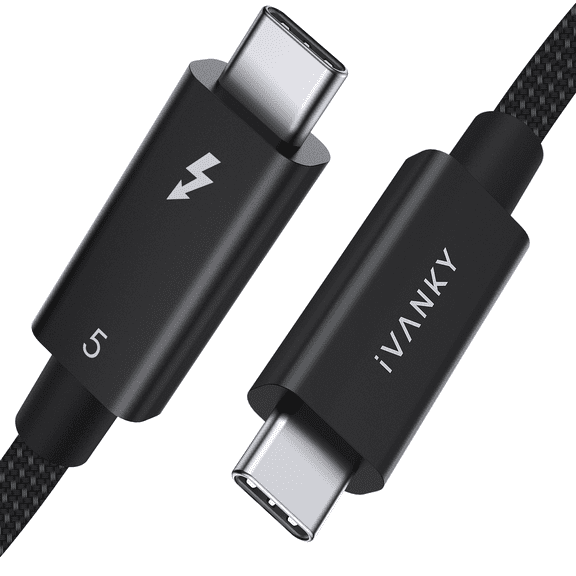 IVANKY Intel Certified Thunderbolt 5 Cable 3.3ft, 120Gbps Thunderbolt, 240W, Support 16K/8K/4K Display