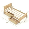 thumbnail image 6 of Resenkos Twin Size Sleigh Bed Frame with Two Large Under-Bed Storage Drawers, Crafted from Solid Wood with a Classic Curved Headboard Design, Natural, 6 of 8