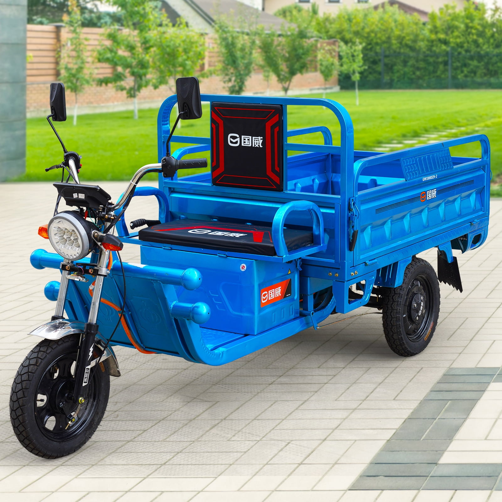60-70Km 1000W Electric Cargo Tricycle Truck Simple Tricycle,Load Capacity 1100Lbs