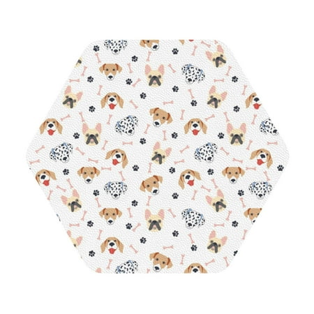 

Salouo Cute Cartoon Dogs Print Round Coaster Drink Coasters Leather Bar Beer Beverage Coasters for Drinks Set of 4 for Tabletop Protection Coffee Table Decor