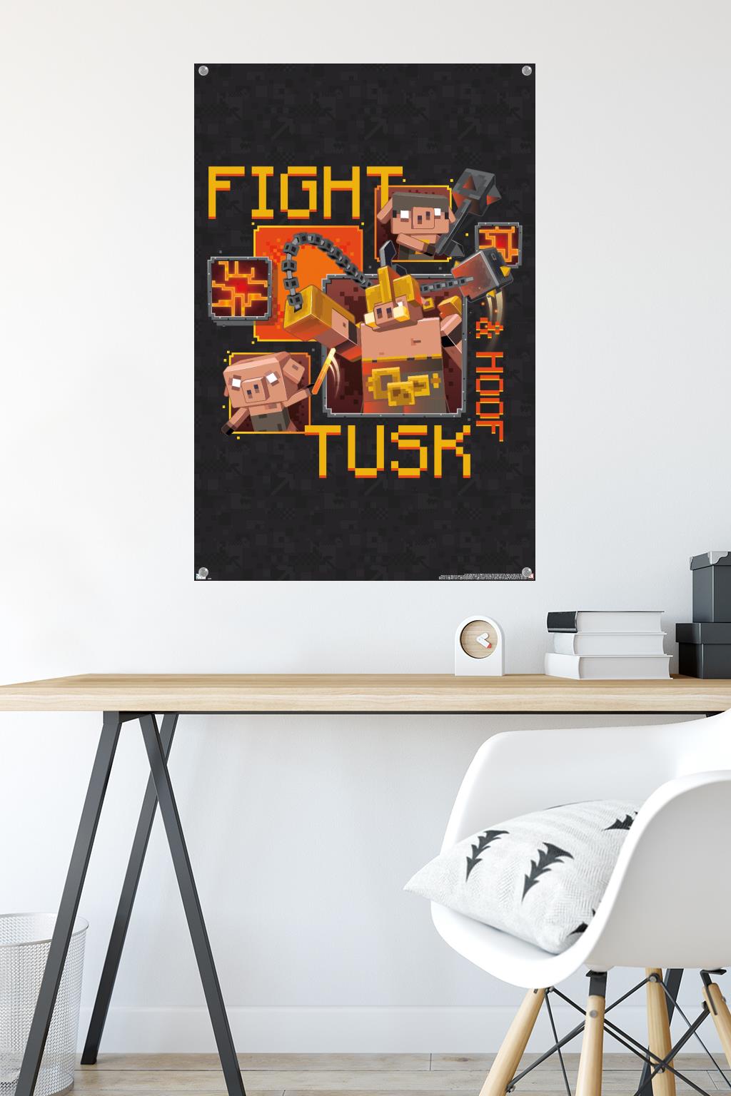 Minecraft: Legends - Fight Tusk & Hoof Wall Poster with Pushpins, 22.375" x 34"