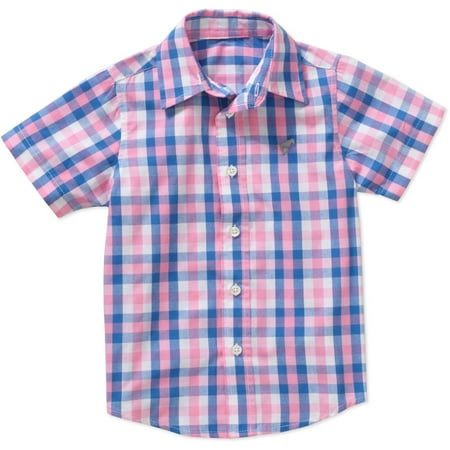 Toddler Boy Plaid Short Sleeve Button Up Shirt - Walmart.com