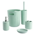 thumbnail image 2 of Mainstays Basic Plastic 1.45 Gallon Wastebasket in Clearly Aqua for Bathroom, Bedroom or Office, 2 of 5